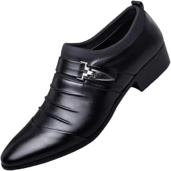 Мужские классические туфли New British Mens Slip On Leather Lace For Men Generic, Black