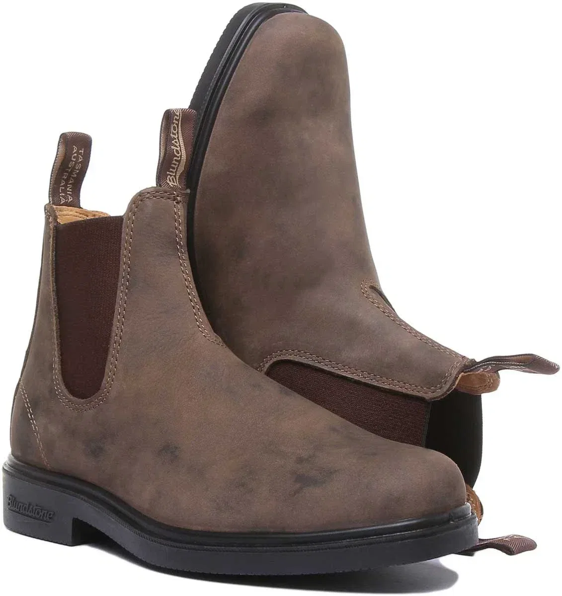 Ботинки Blundstone 1306 из коричневой кожи с закругленным носком, модель Chelsea HTAT708 — фото 4