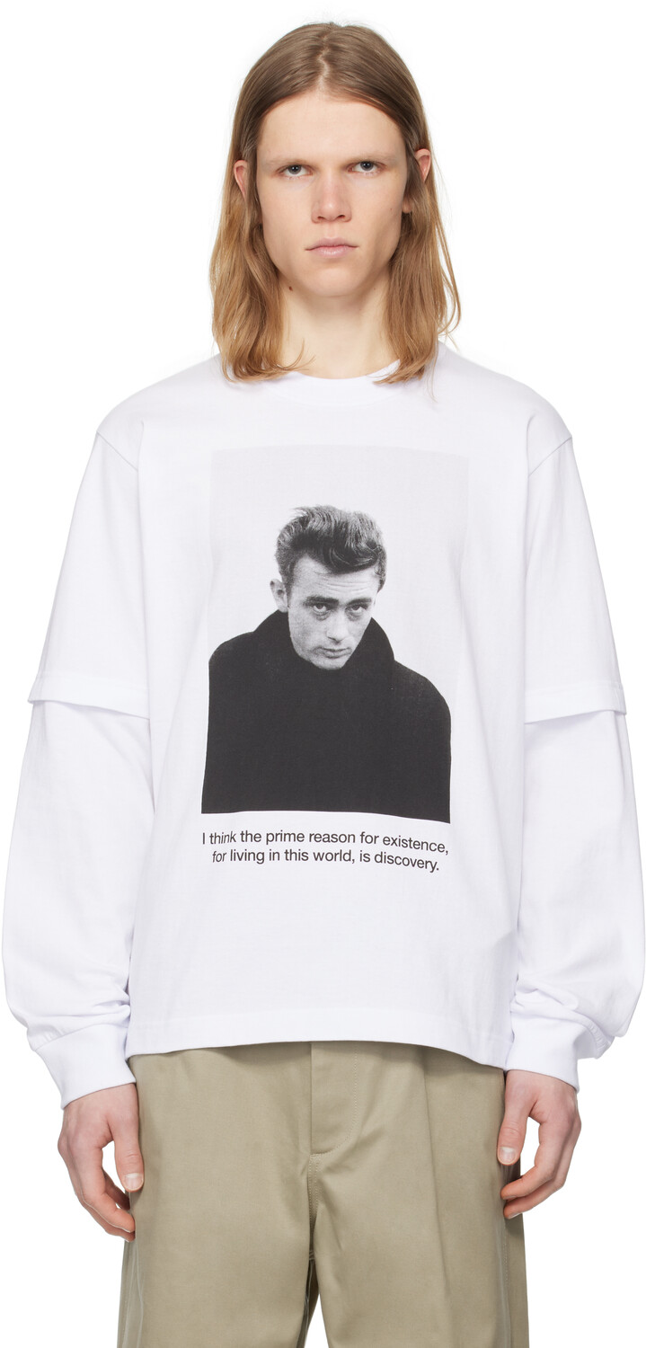 

Футболка с длинным рукавом «Джеймс Дин» sacai, белый