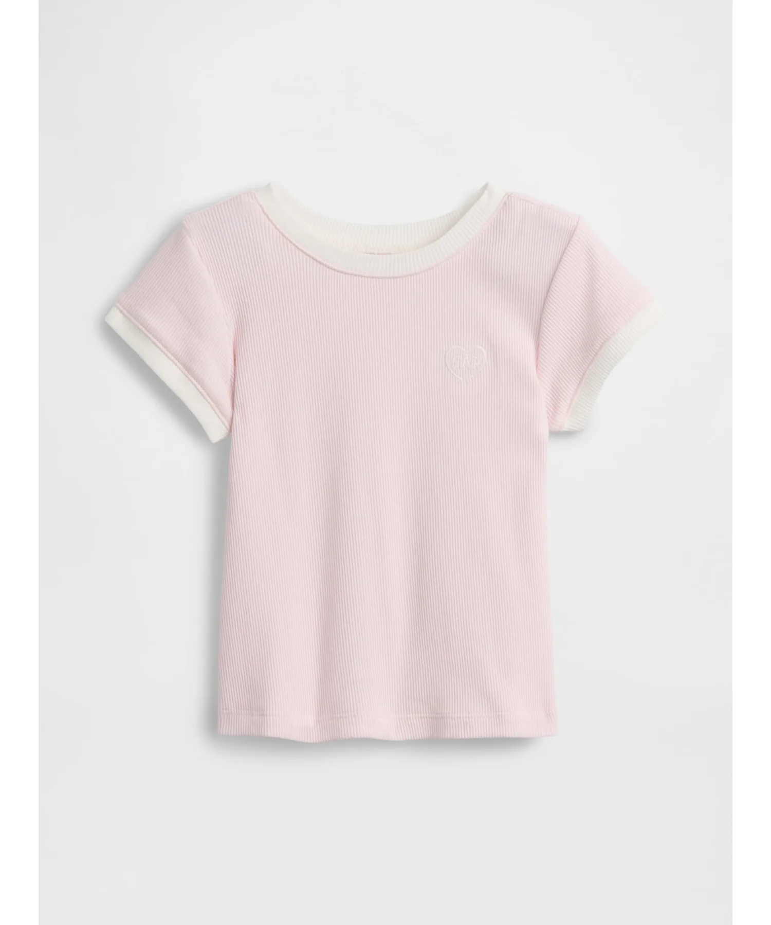 Детская футболка с логотипом GAP из 100% хлопка babyGap GAP LOGO RIB LINGERIE розовая