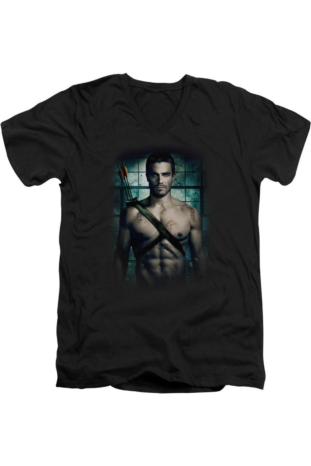 

Футболка Arrow Shirtless с коротким рукавом и V-образным вырезом для взрослых из премиального хлопка Gildan, черный