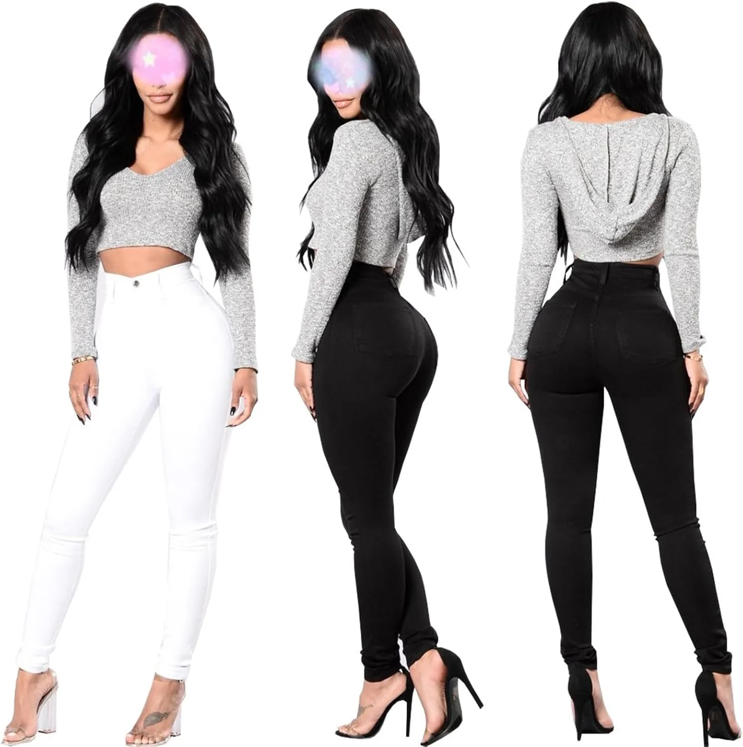 Женские классические зауженные джинсы Curvy High Waist с эффектом подтяжки — фото 4