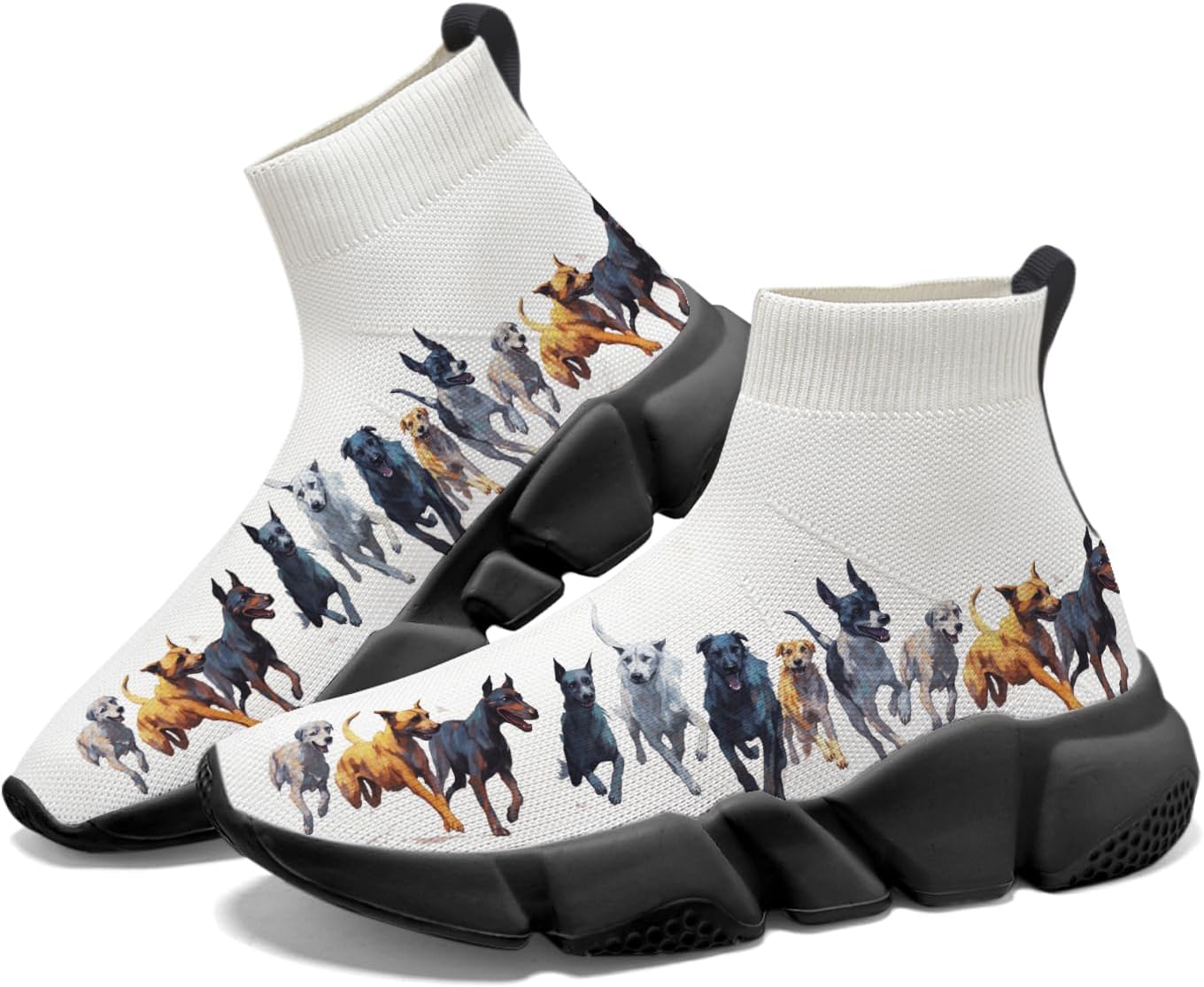 

Мужские теннисные кроссовки противоскользящие для бега, повседневной ходьбы и джоггинга, женские слипоны-носки с рисунком животных Hetios, Animal_18