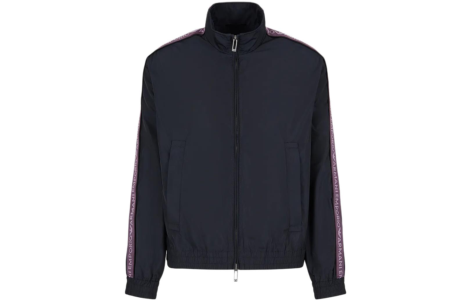 Куртка Full zip Blouson In Light Nylon With Logo Tape EMPORIO ARMANI, синий — фото 3