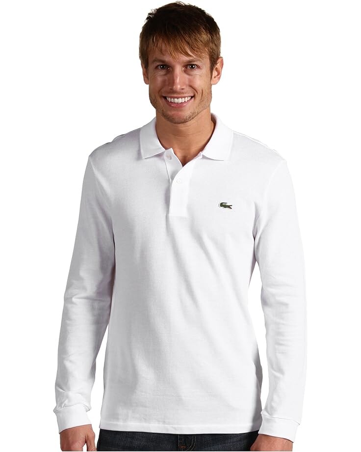 

Поло Lacoste Long Sleeve Classic Pique Shirt, белый