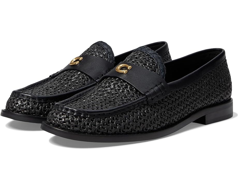 

Лоферы COACH Jolene Raffia Loafer, цвет Black/Black