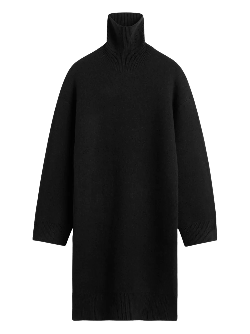 

Платье мини в рубчик с высоким воротником Toteme, черный