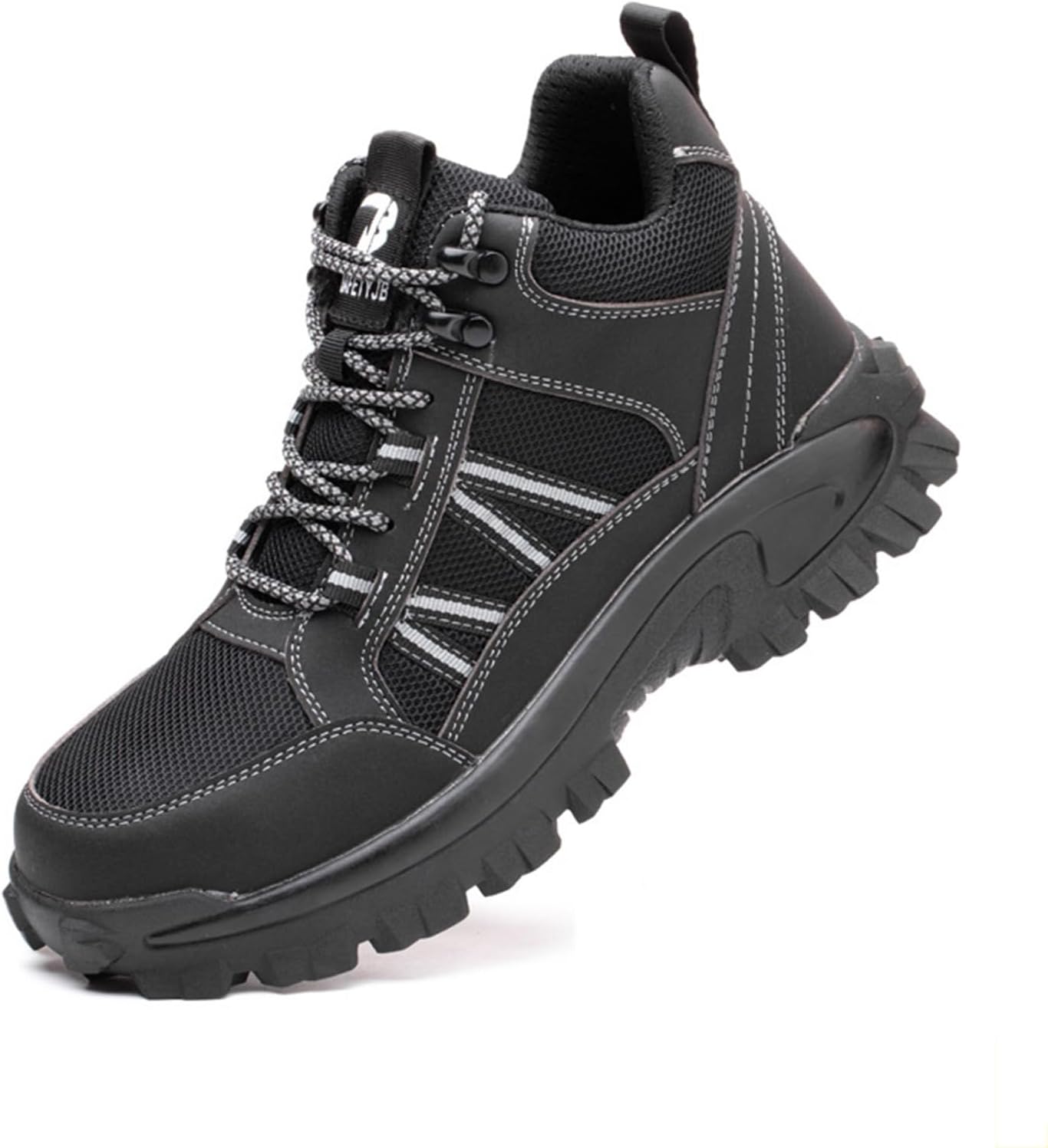 

Мужские защитные ботинки KYOESCAI с стальным носком, легкие, дышащие, для промышленного строительства, противоскользящие и прочные походные кроссовки, черный