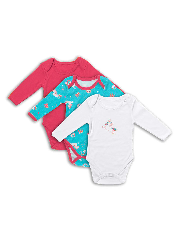 

Schlummersack Детские бодики с длинными рукавами из органического хлопка, комплект из 3 штук, розовые