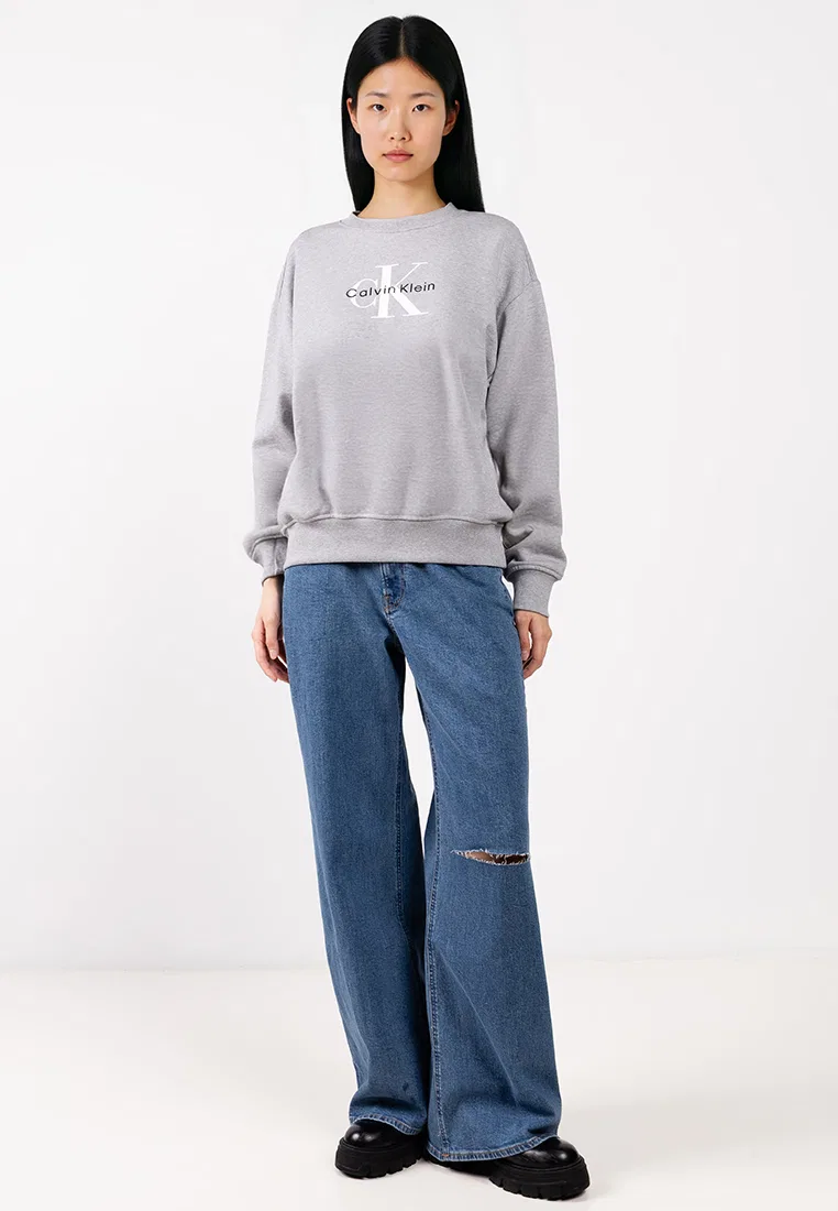Толстовка из французского футера, Monologo Calvin Klein, серый — фото 4