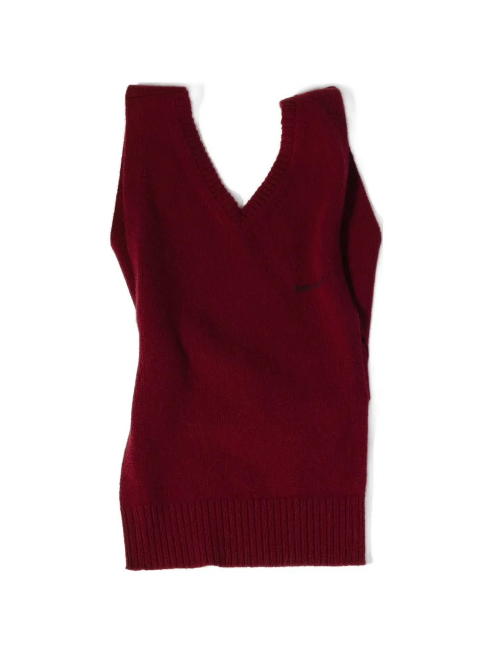 

Жилет в рубчик с интарсией и логотипом Miu Miu, красный