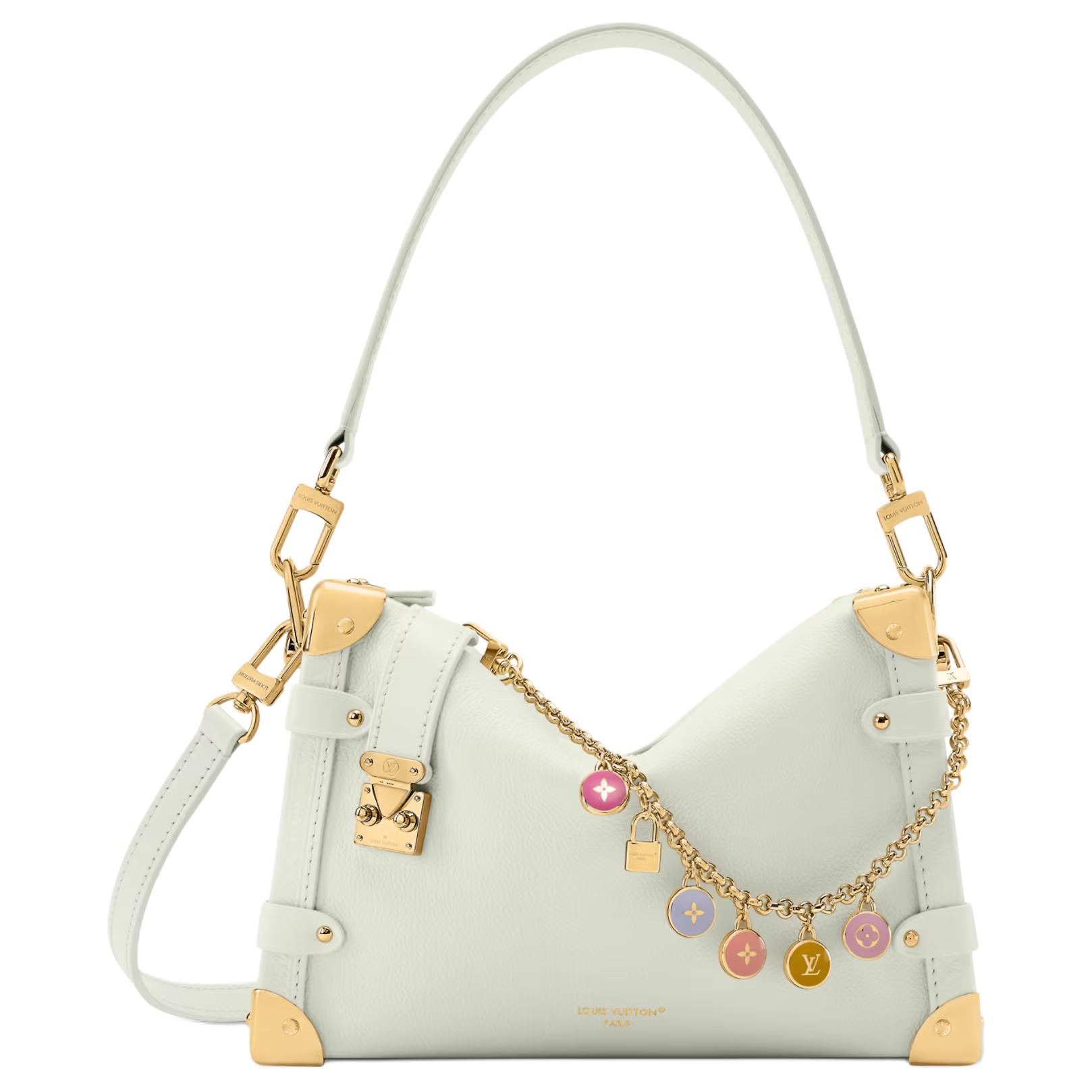 

LOUIS VUITTON Сумка через плечо SIDE TRUNK из коровьей кожи, кроссбоди, женская средняя светло-зеленая