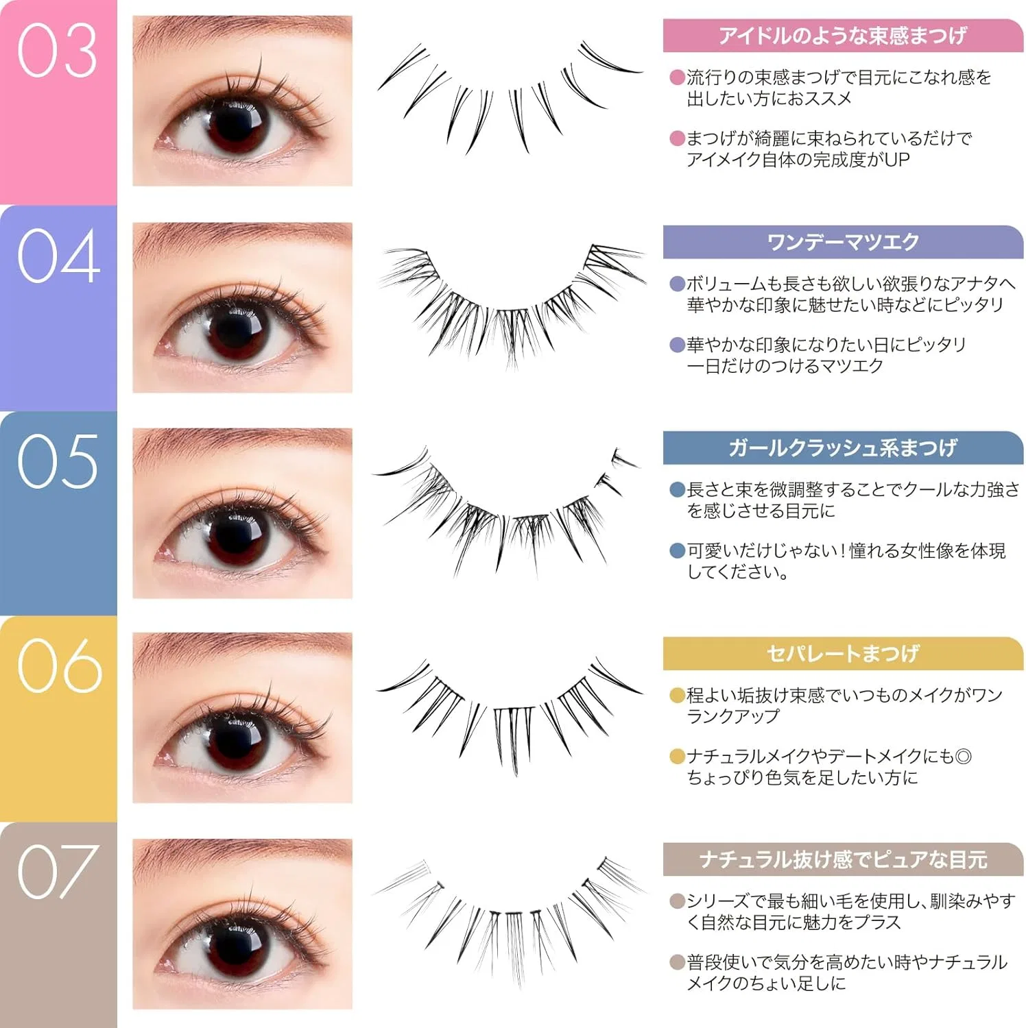 Частичные ресницы Milagros Eyes, черные, №7 — фото 2