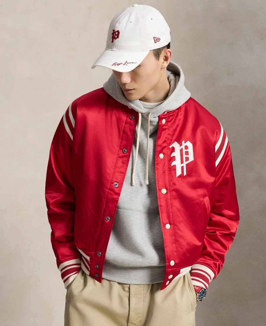 Мужская полосатая бейсбольная куртка "Филадельфия Филлис" Polo Ralph Lauren, красный