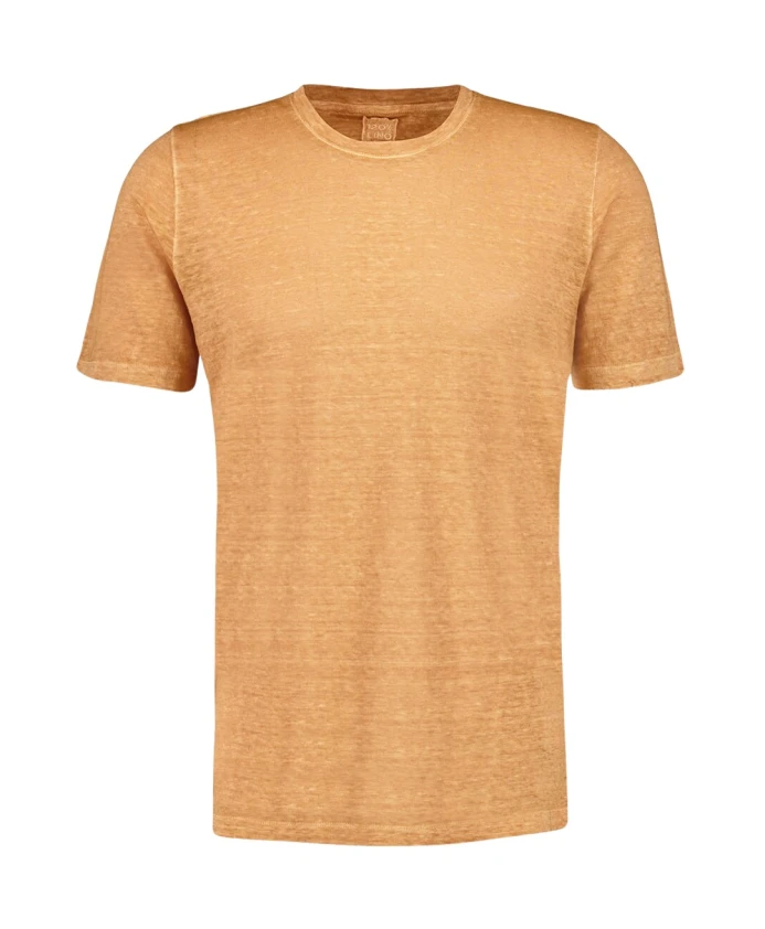 

Абрикосовая льняная футболка с короткими рукавами 120% Lino, оранжевый