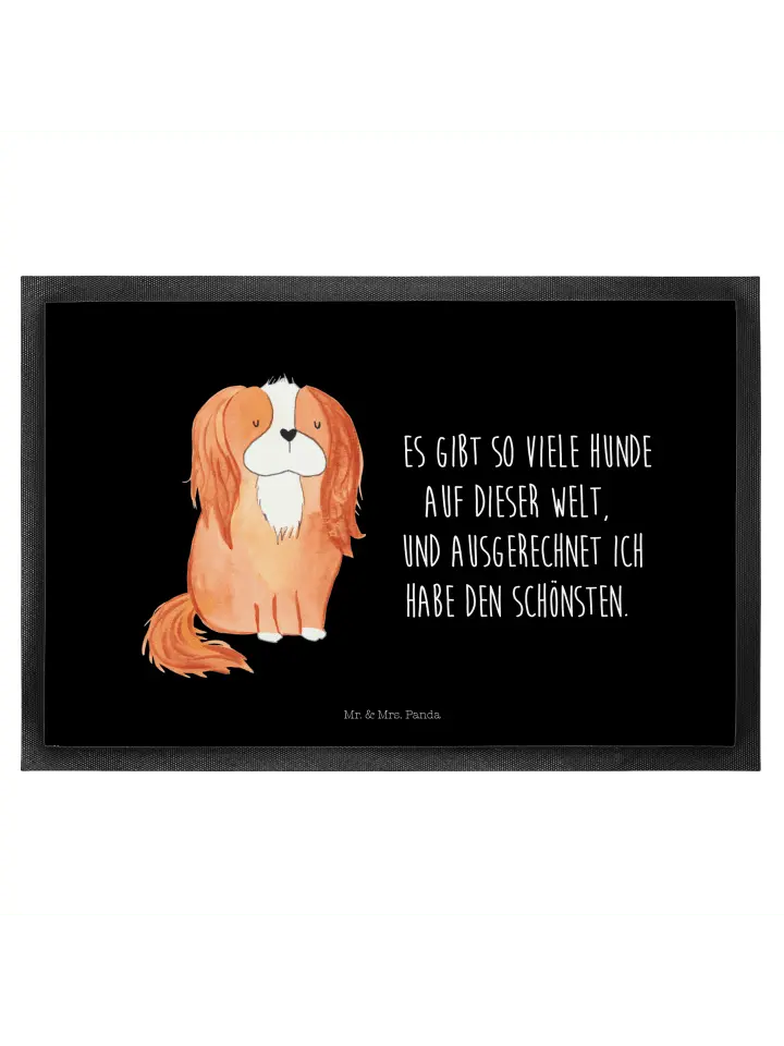 

Коврик Mr & Mrs Panda Hund Cavalier King Charles Spaniel mit, черный