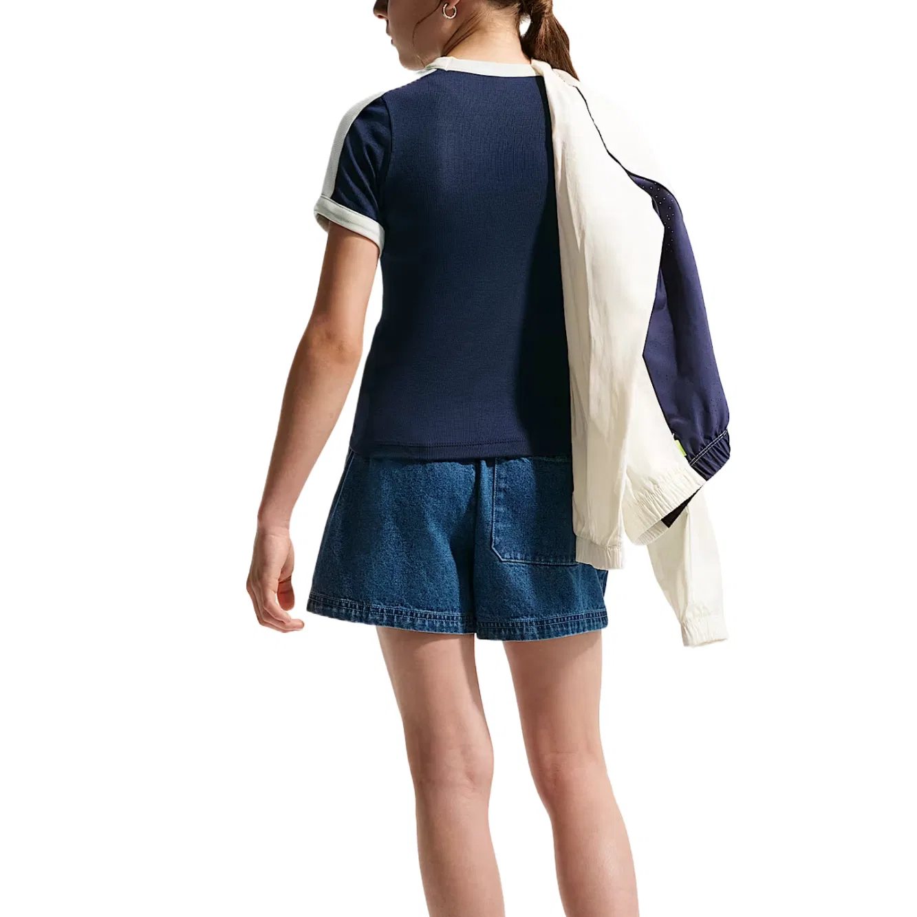 Детская футболка с круглым вырезом Nike, Midnight Blue/Soft Pearl White/Midnight Blue/University Blue — фото 3