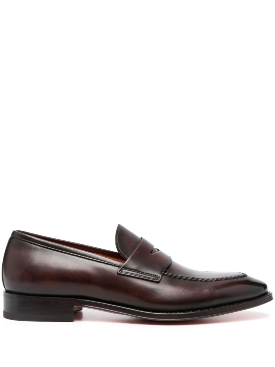 

Santoni глянцевые пенни-лоферы, коричневый
