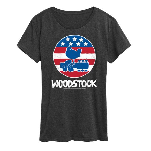 

Женская футболка Woodstock с принтом в стиле американа Licensed Character, серый
