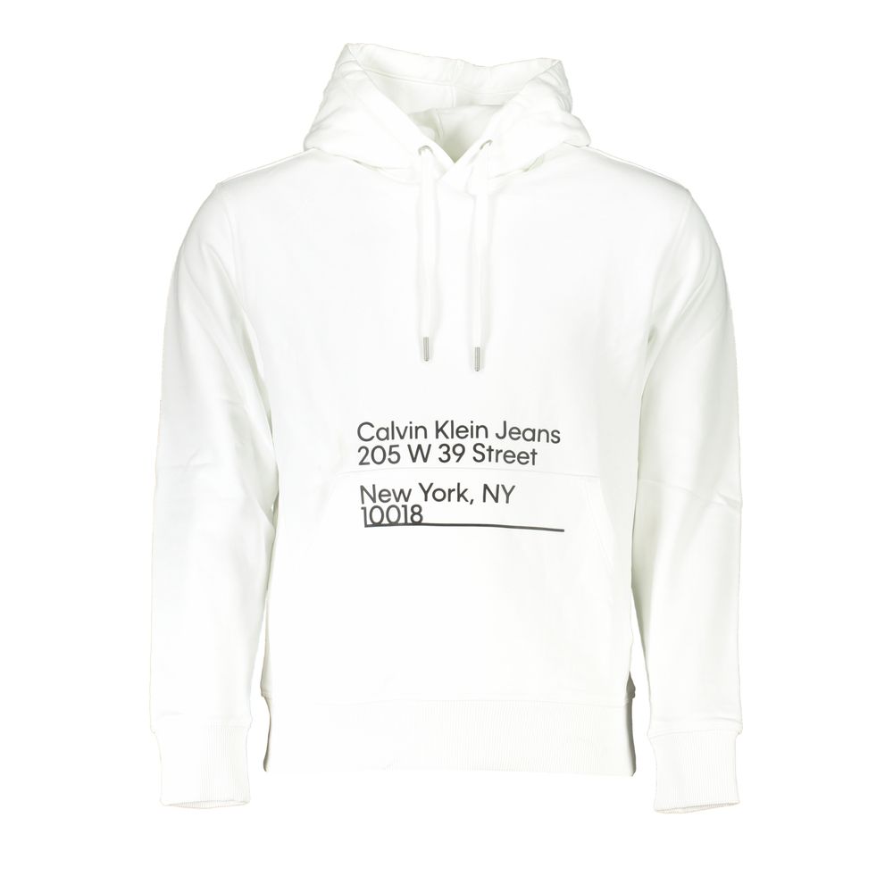 

Шикарная белая толстовка с капюшоном и принтом логотипа Calvin Klein