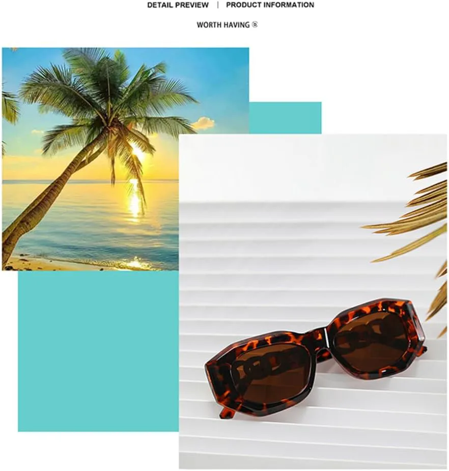 

Ретро солнцезащитные очки для женщин и мужчин, винтажные солнцезащитные очки с защитой от УФ-излучения UV400 для использования на открытом воздухе LANGSER, Leopard