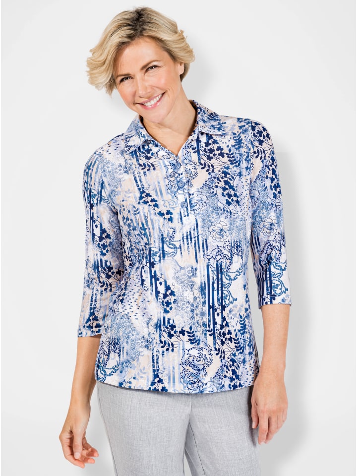 

Рубашка-поло с принтом небесно-голубого и темно-синего цветов WITT WEIDEN