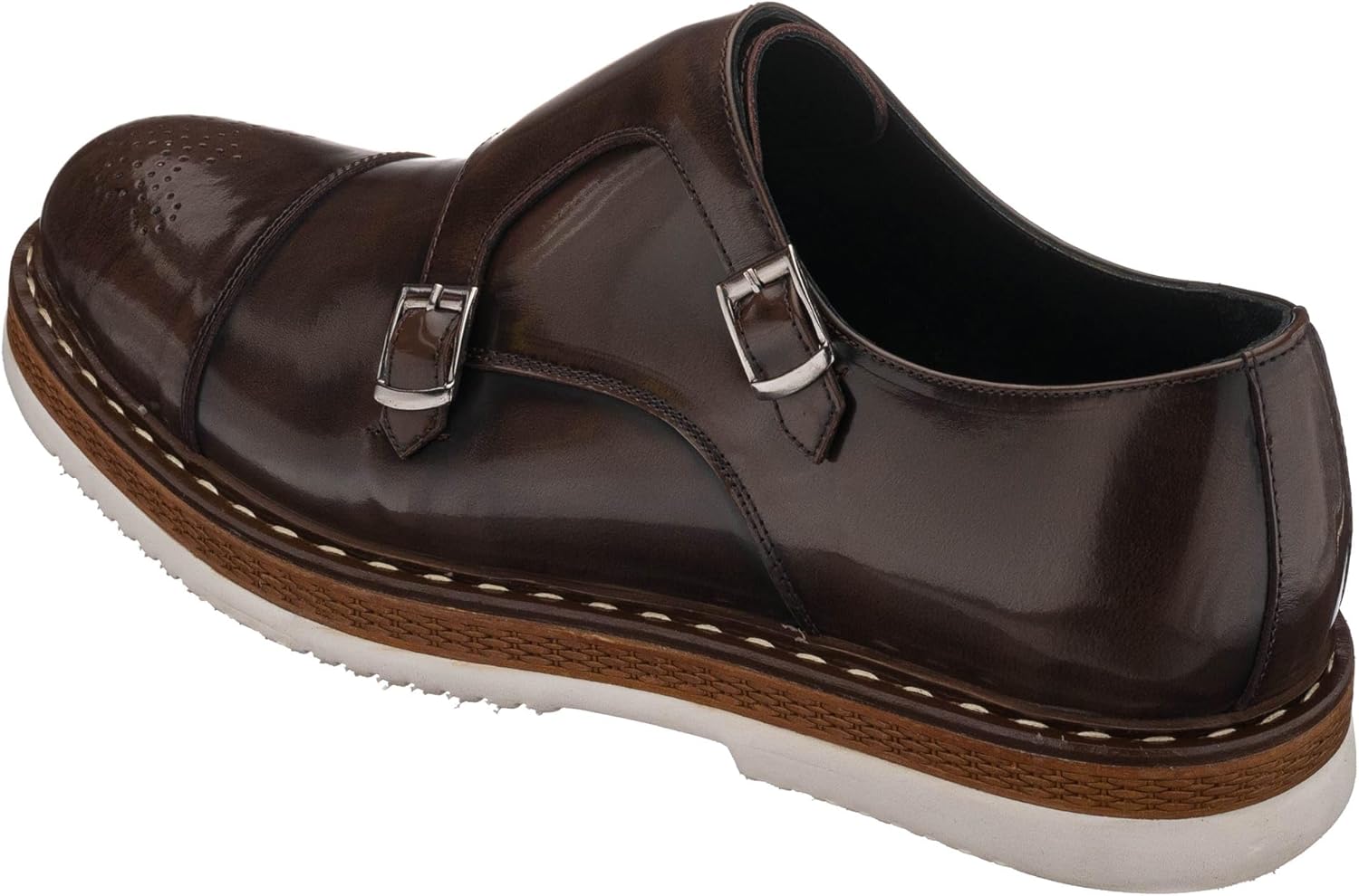 

Мужские коричневые кожаные туфли DALGALA ручной работы с двойной монковой пряжкой, лоферы на скользящей подошве EVA, легкие повседневные туфли