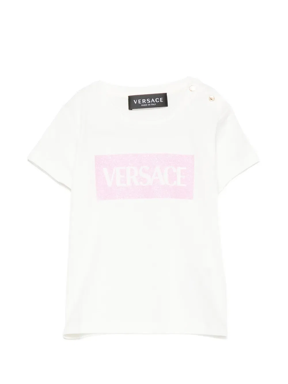 Футболка с логотипом и надписью Versace Kids, белый
