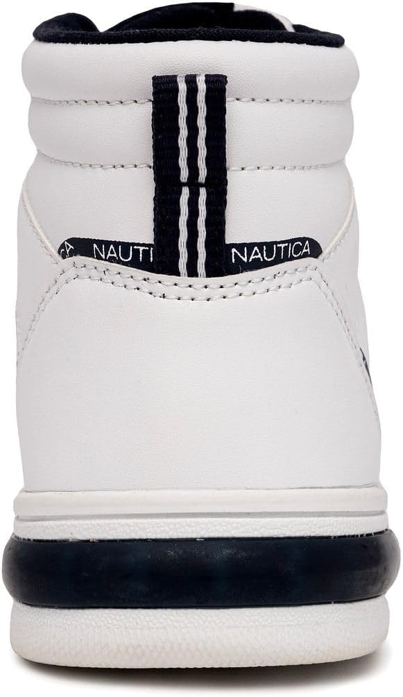 Кроссовки Nautica для детей: модная обувь на шнуровке с высокими ботинкообразными вставками для мальчиков и девочек (размеры для больших и маленьких детей) - Horizon, белый — фото 3