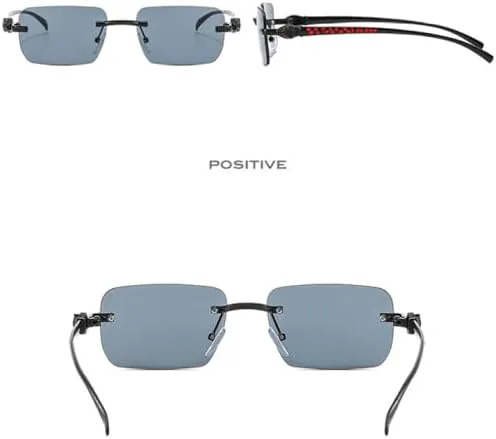 

Солнцезащитные очки без оправы прямоугольной формы 2026 года для женщин с прозрачными градиентными линзами, мужские солнцезащитные очки MTZJH, Silver Green