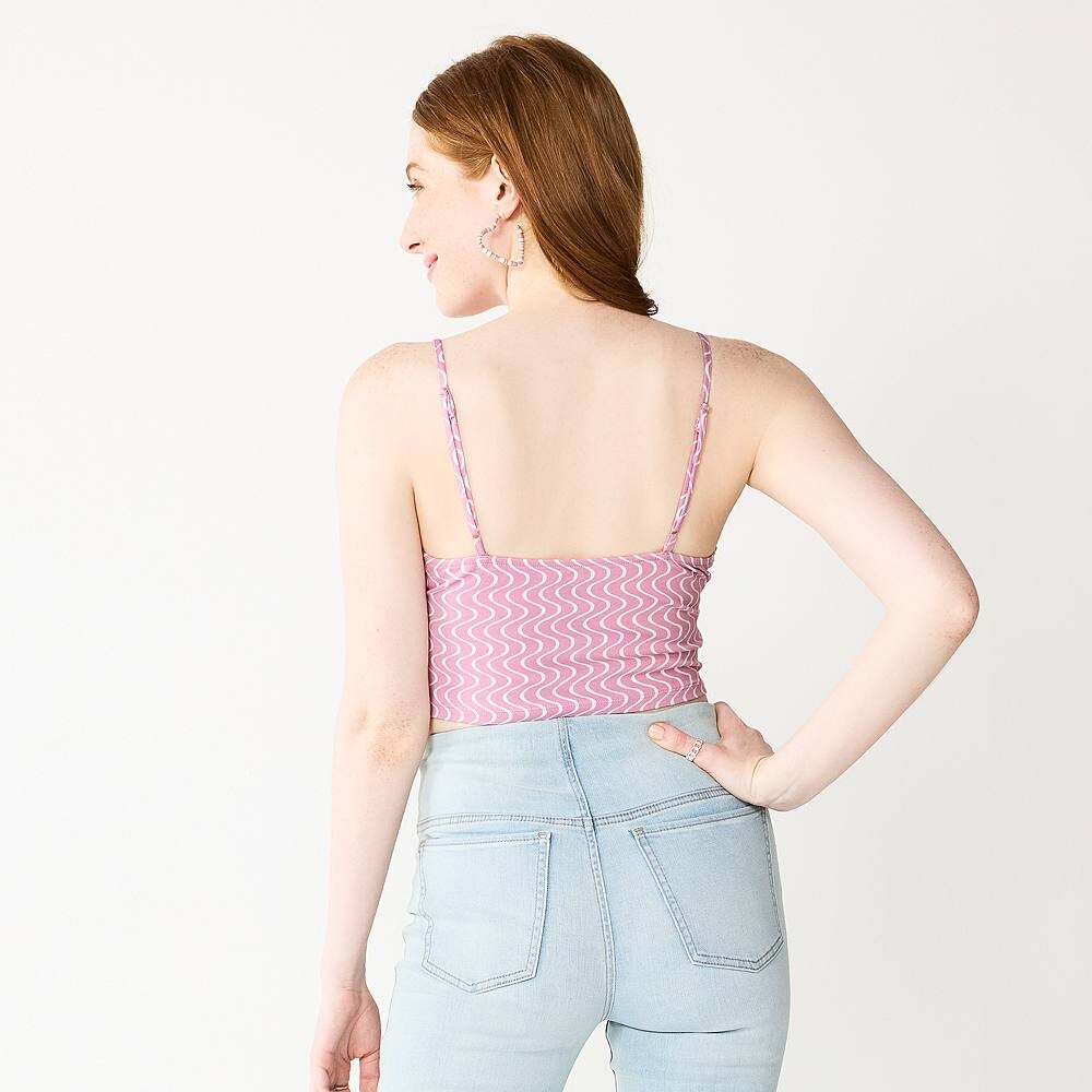 

Укороченная майка с вырезом на бретельках для подростков SO, цвет Medium Blue Floral