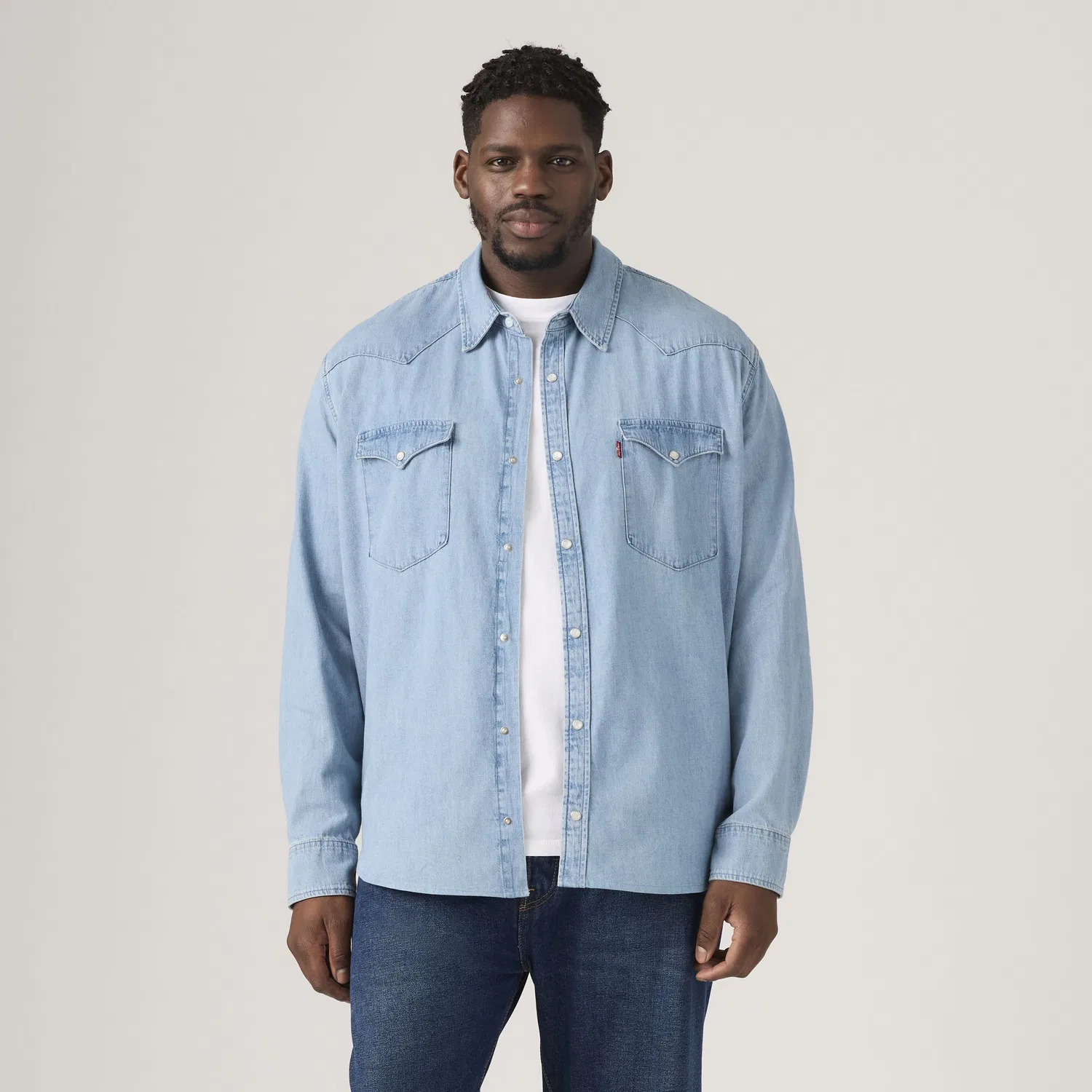 Классическая рубашка в стиле вестерн (большой размер) Levi's, Light Wash — фото 3