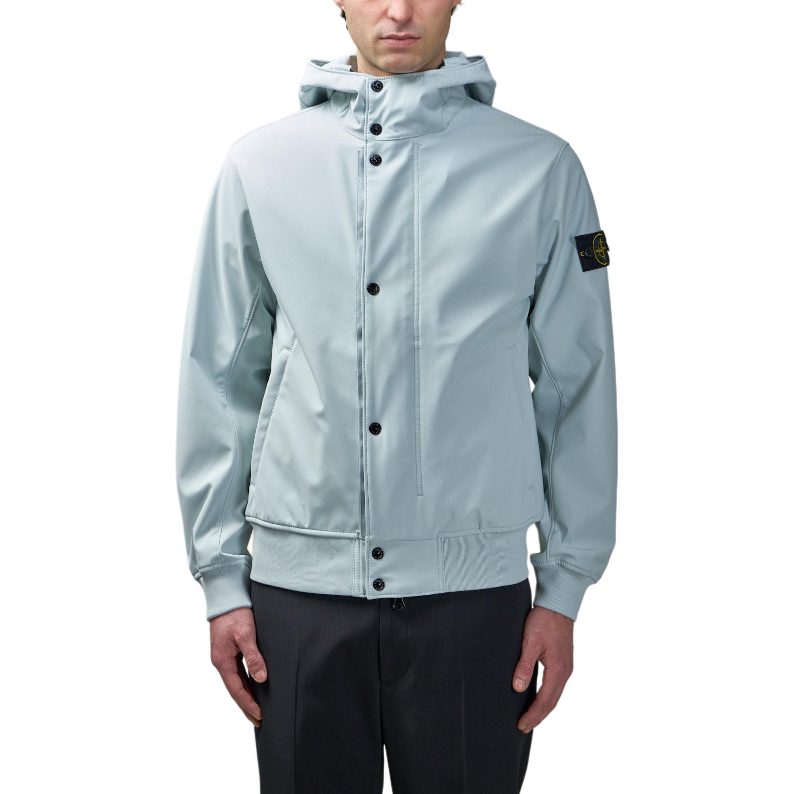 

STONE ISLAND Куртка с капюшоном и нашивкой с логотипом, Ice Frost Blue