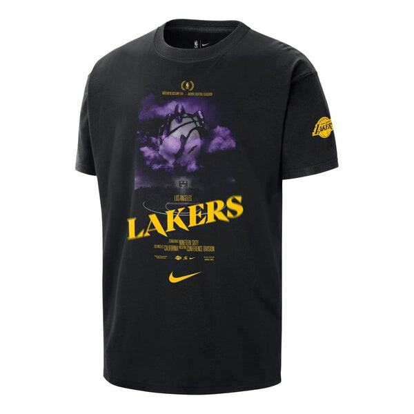 

Футболка nba los angeles lakers courtside t-shirt 'black' Nike, черный