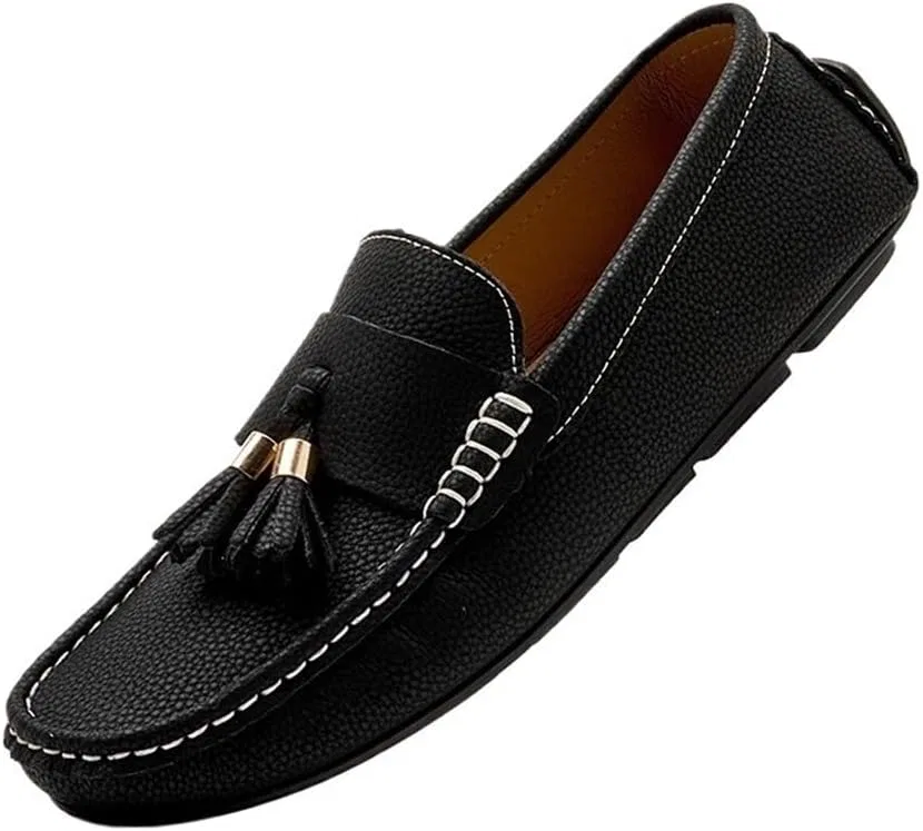 Лоферы мужские, кожаные, Tassel Loafers, Black UOPYNE