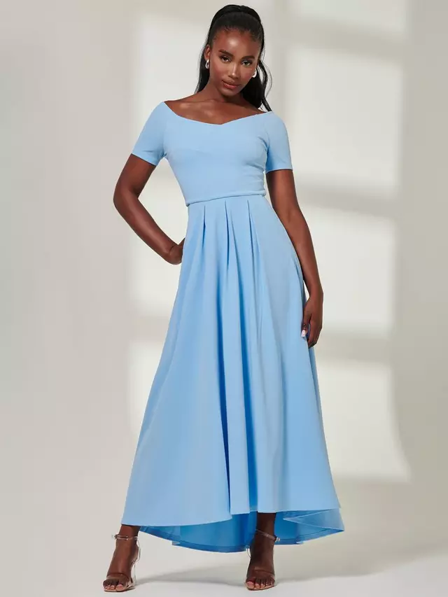 

Платье Jolie Moi Yana Off Shoulder Scuba Maxi, синий