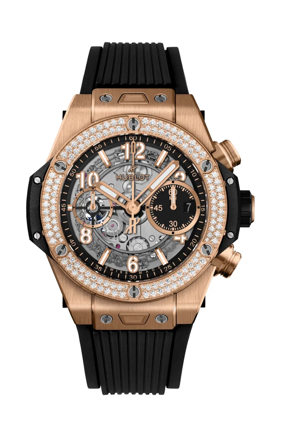 Биг Бэнг Унико Кинг Голд с бриллиантами 42 мм - 441.OX.1181.RX.1104 HUBLOT, золотой
