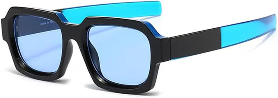 

Популярные модные двухцветные панк-солнцезащитные очки для мужчин, винтажные сине-оранжевые очки, женские солнцезащитные очки UV400 TYUVIVO, Black Blue Blue