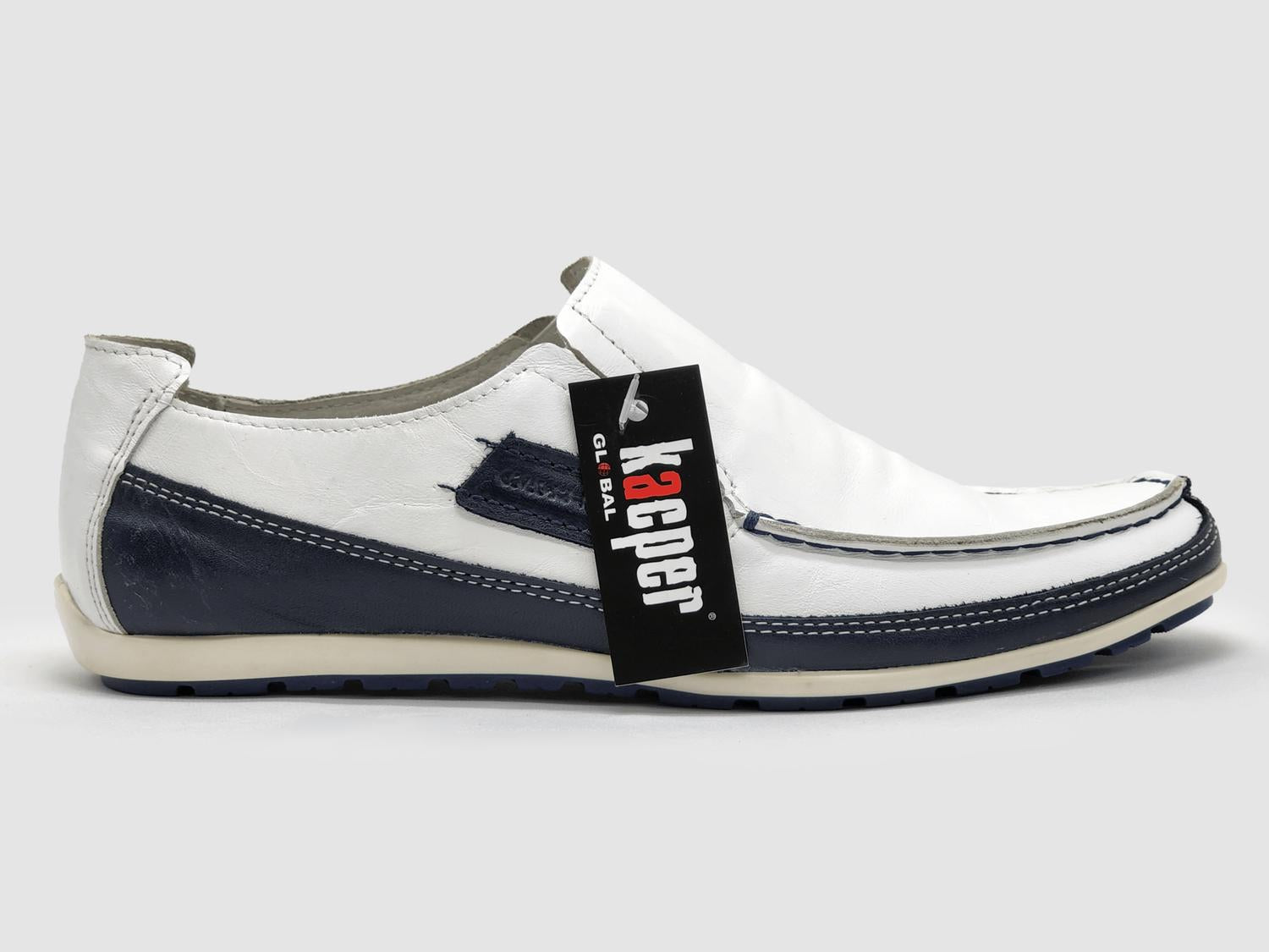 

Мужские кожаные туфли-лодочки Dockside Slip-On белого цвета KCR Group