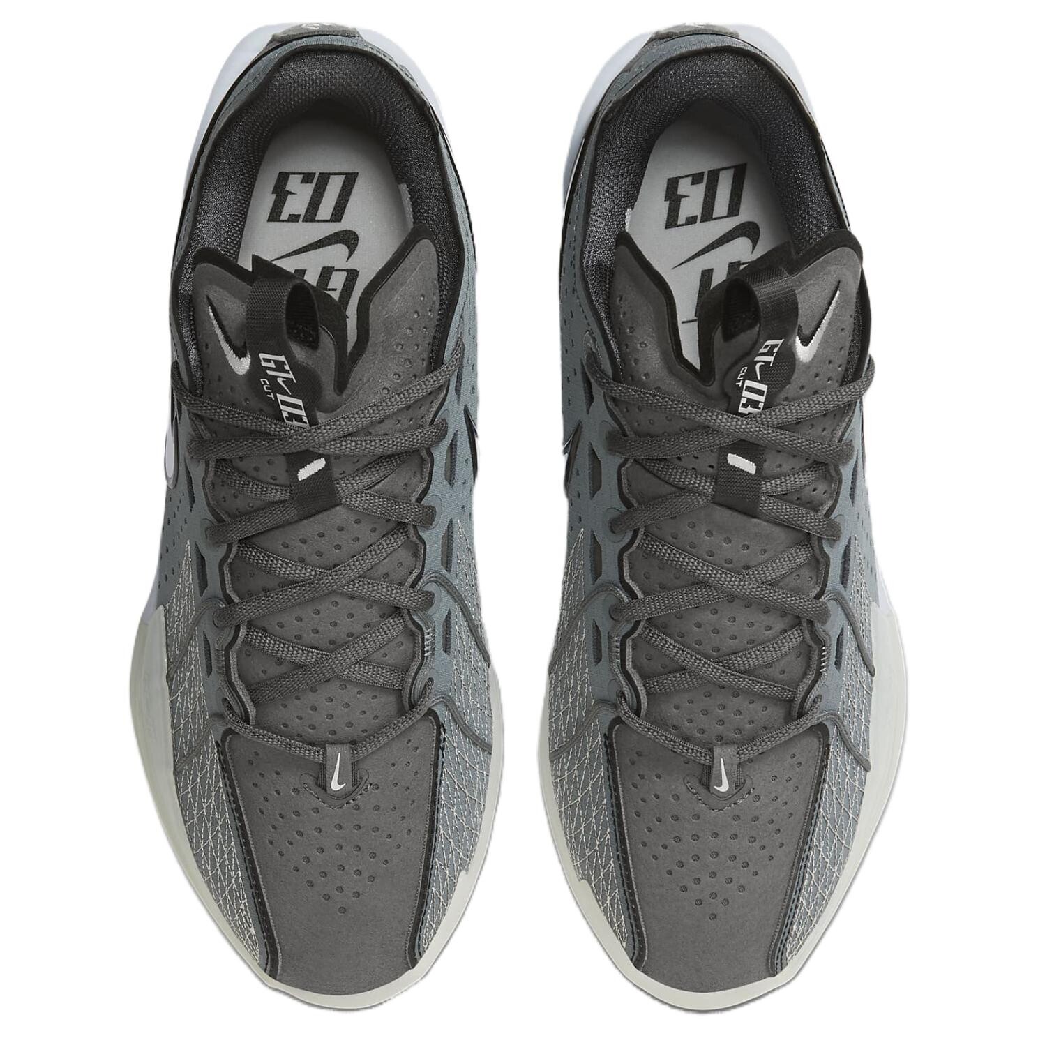Мужские баскетбольные кроссовки Nike Air Zoom GT Cut 3, Gray/White — фото 4