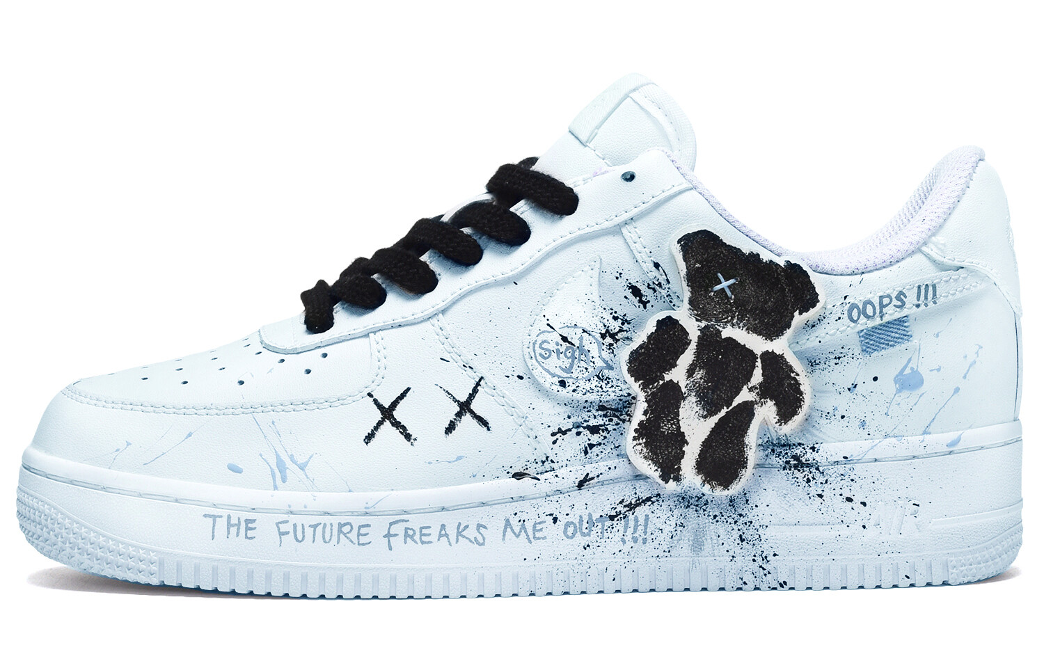 

Кроссовки Nike Air Force 1 Skateboarding Shoes Women's Low-top Black/Blue, черный/синий