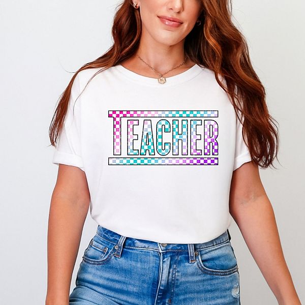 

Футболка Teacher в клетку с эффектом garment dyed Simply Sage Market, White, Белый, Футболка Teacher в клетку с эффектом garment dyed Simply Sage Market, White