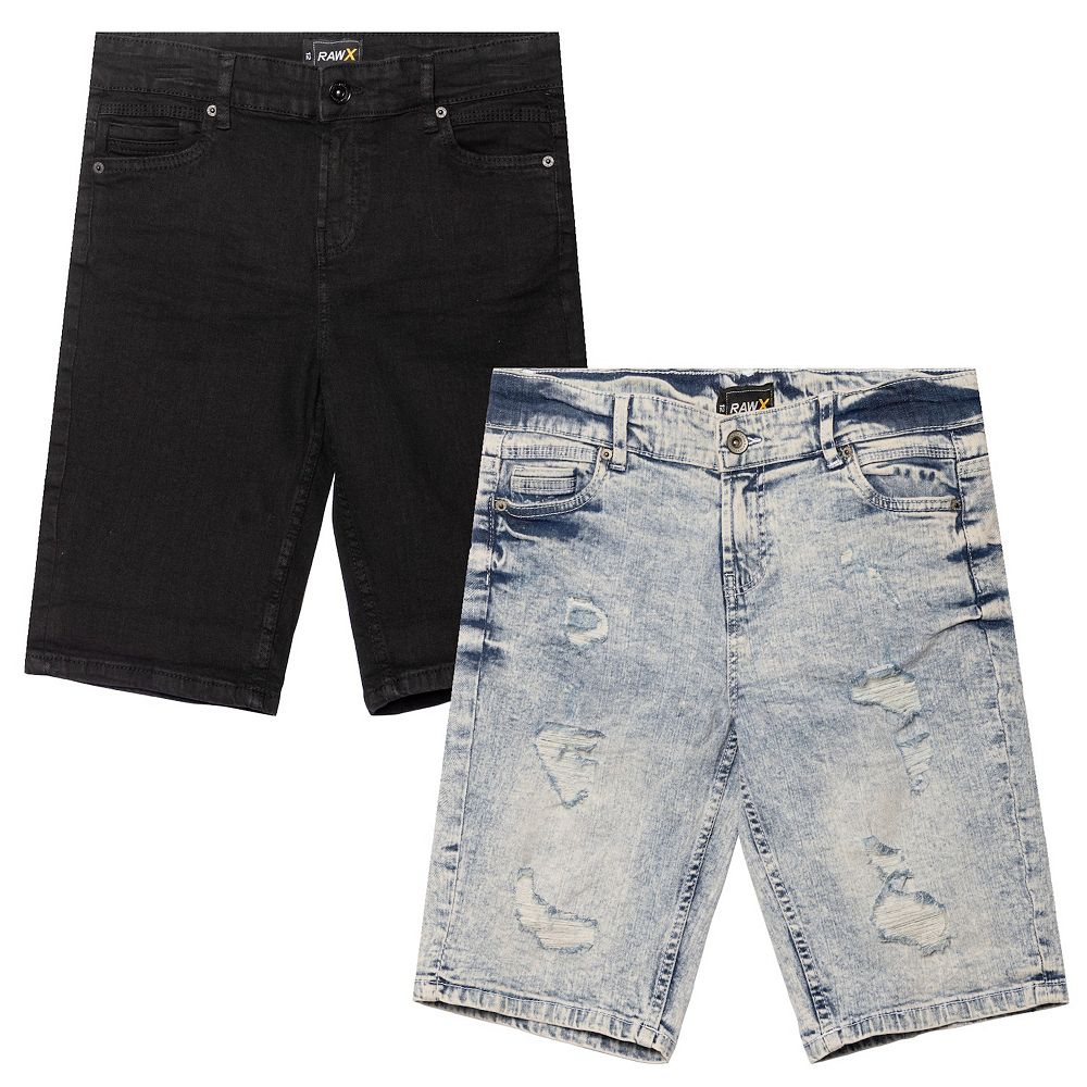 

Джинсовые шорты Big Boy's с подкатками, 2 пары RawX, цвет Black Wash Light Blue