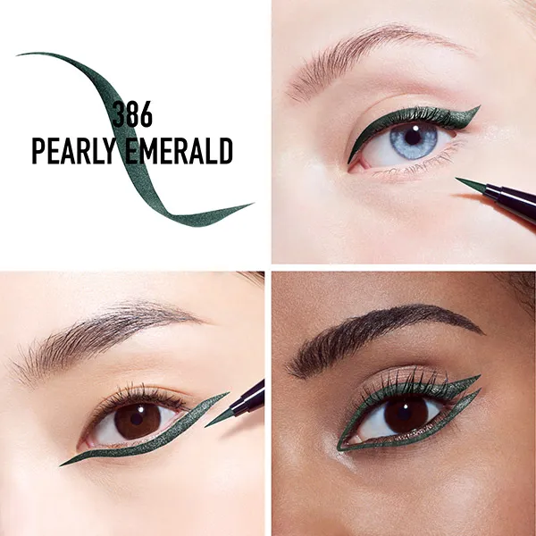 Водостойкий жидкий маркер для подводки глаз Diorshow On Stage Liner Dior, цвет pearly emerald — фото 3