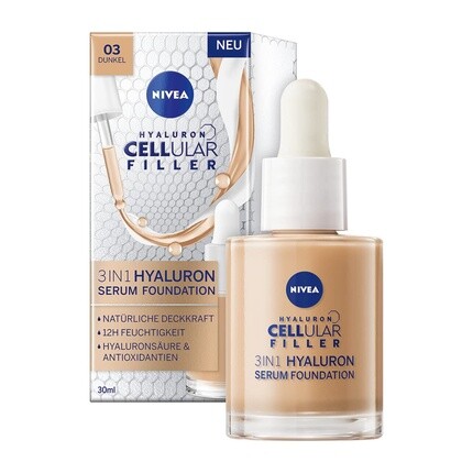 

Cellular Filler 3-в-1 Гиалуроновая сыворотка-основа темная, 30 мл, Nivea