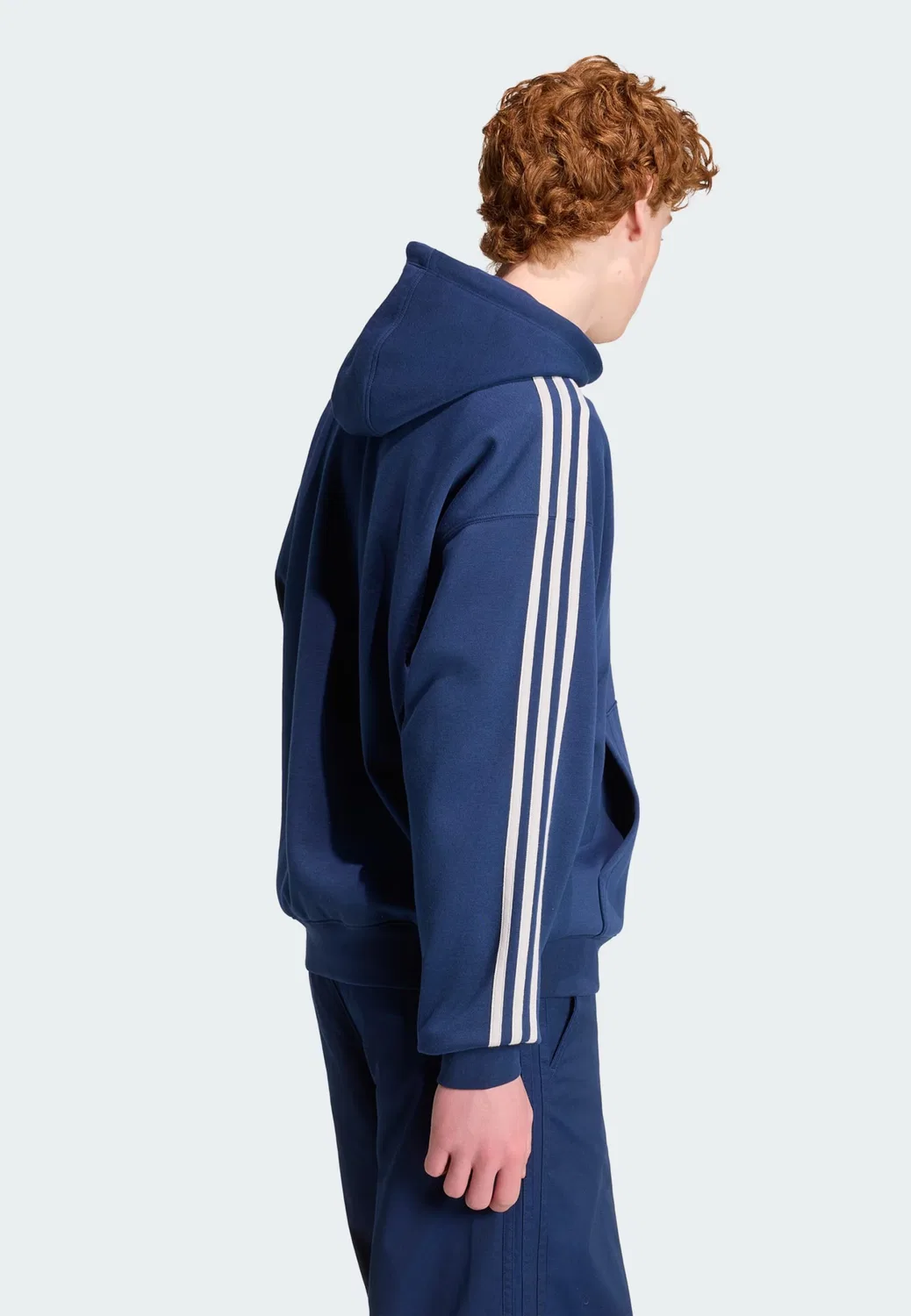Толстовка на молнии Adidas Originals Adicolor в темно-синем цвете — фото 3
