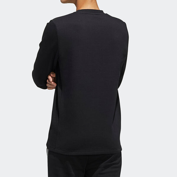 Толстовка adidas neo M C SW Round Neck Fleece Lined Long Sleeves Black, черный — фото 4