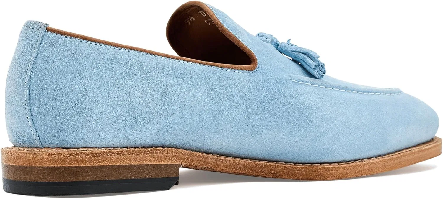 Лоферы с кисточками Allen Edmonds, светло-голубая замша — фото 3