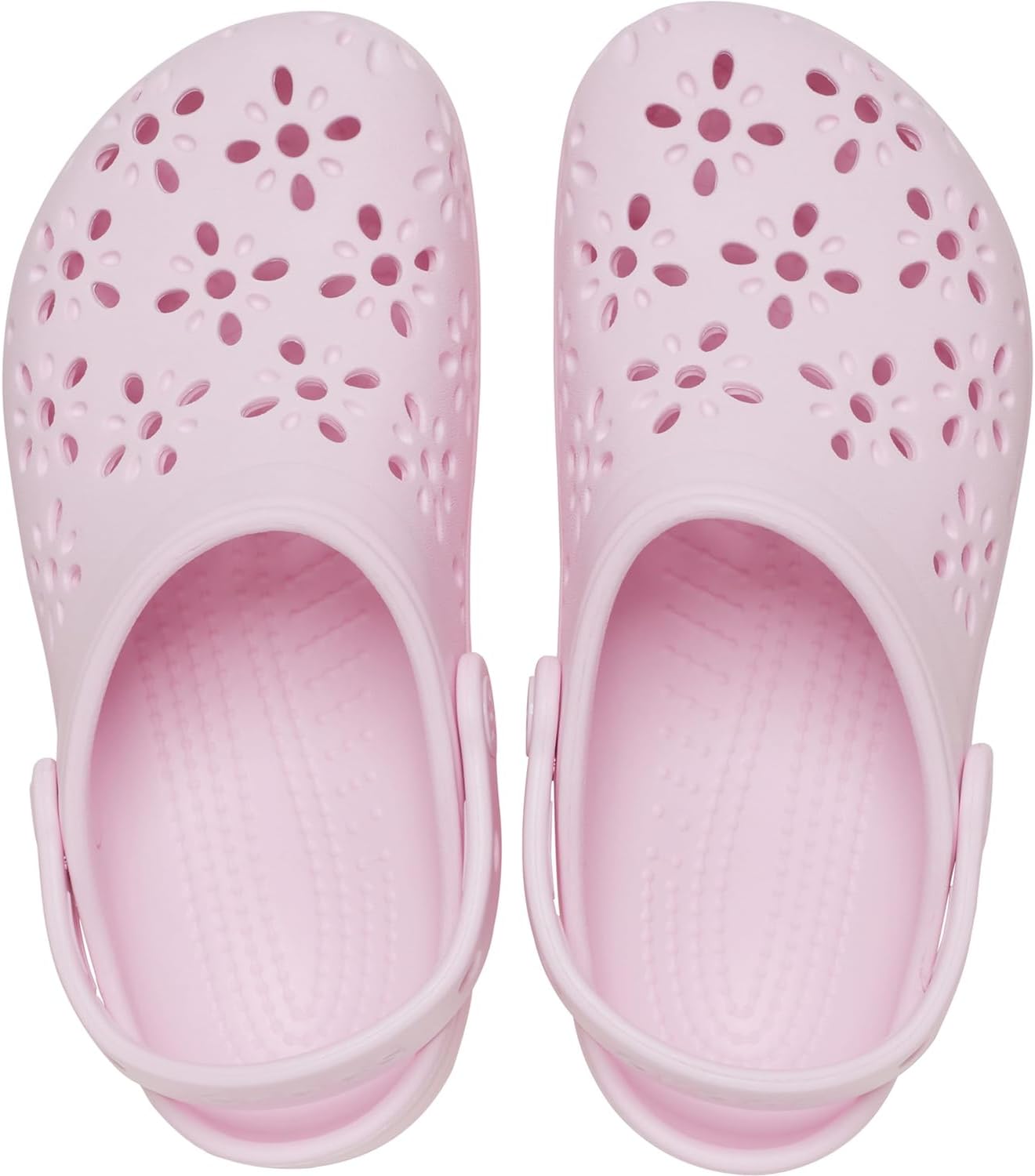 Детские кроксы Crocs с классическим цветочным дизайном, розовый — фото 4