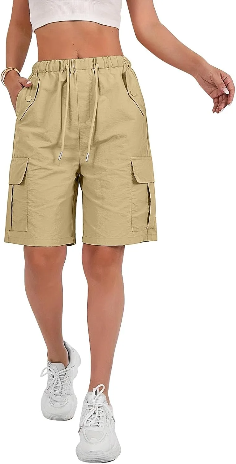 

Женские карго шорты bermuda летние quick dry с drawstring для походов